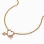 Pink Heart Carabiner Cluster Charm Pendant Necklace,