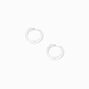 C LUXE by Claire&#39;s Sterling Silver 8MM Clicker Hoop Earrings,