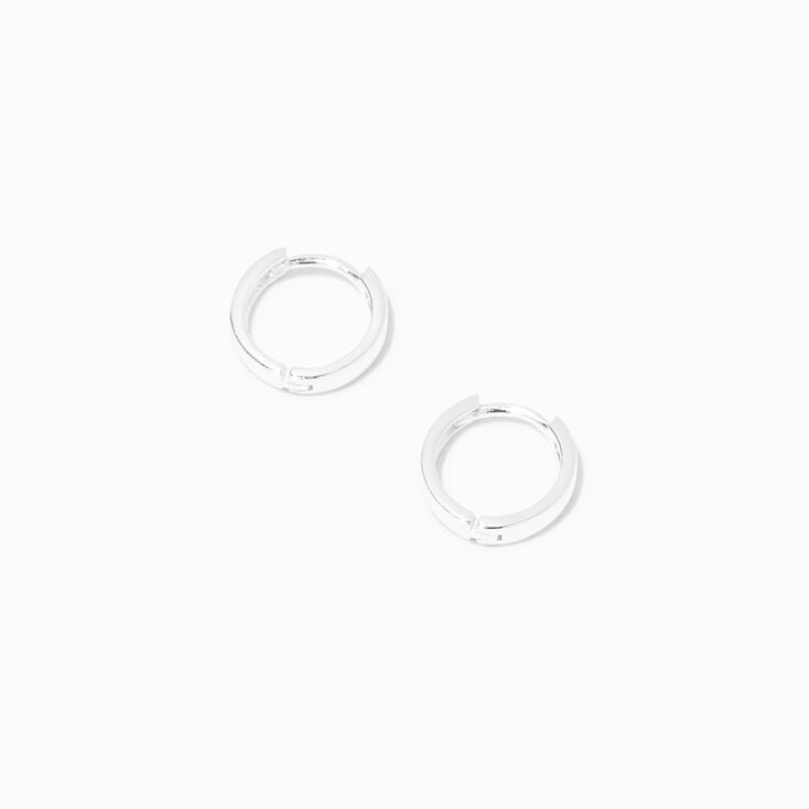 C LUXE by Claire&#39;s Sterling Silver 8MM Clicker Hoop Earrings,