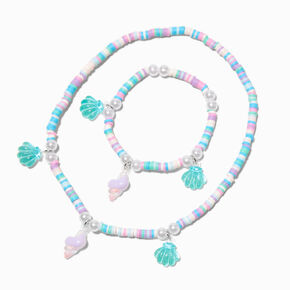 Claire&#39;s Club Mermaid Disc Beaded Jewelry Set - 2 Pack,