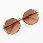 Gold Octagon Frame Sunglasses,