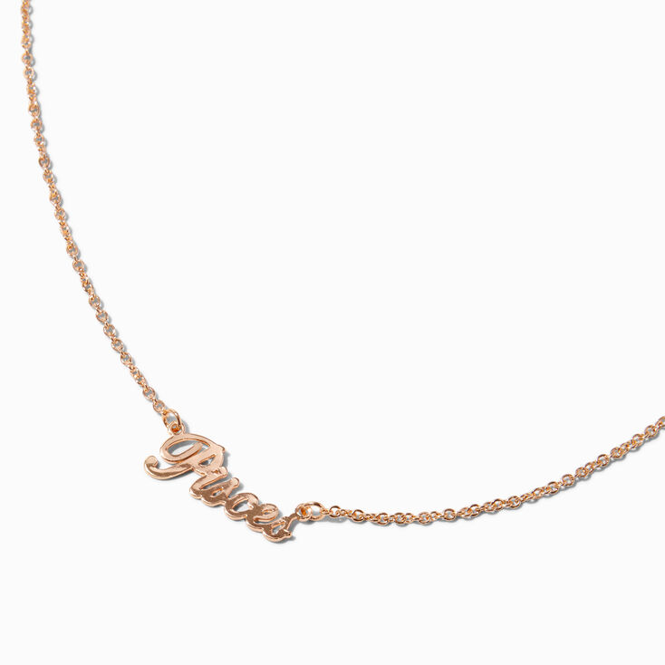 Gold-tone Script Zodiac Pendant Necklace - Pisces,