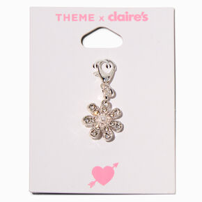T H E M E x Claire&#39;s Silver-tone Pav&eacute; Daisy Charm,