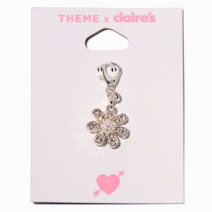 T H E M E x Claire&#39;s Silver-tone Pav&eacute; Daisy Charm,