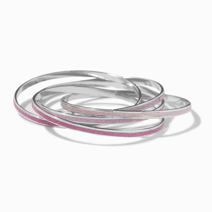 Pink Glitter 5-In-1 Bangle Bracelet,