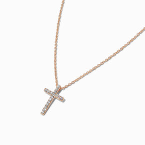 Claire&#39;s Club Special Occasion Gold-tone Cross Pendant Necklace,