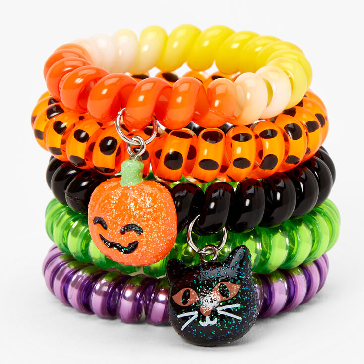 Halloween Charm Spiral Bracelets - 5 Pack,