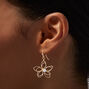 Gold-tone Wire Flower &amp; Pearl 1&quot; Drop Earrings,