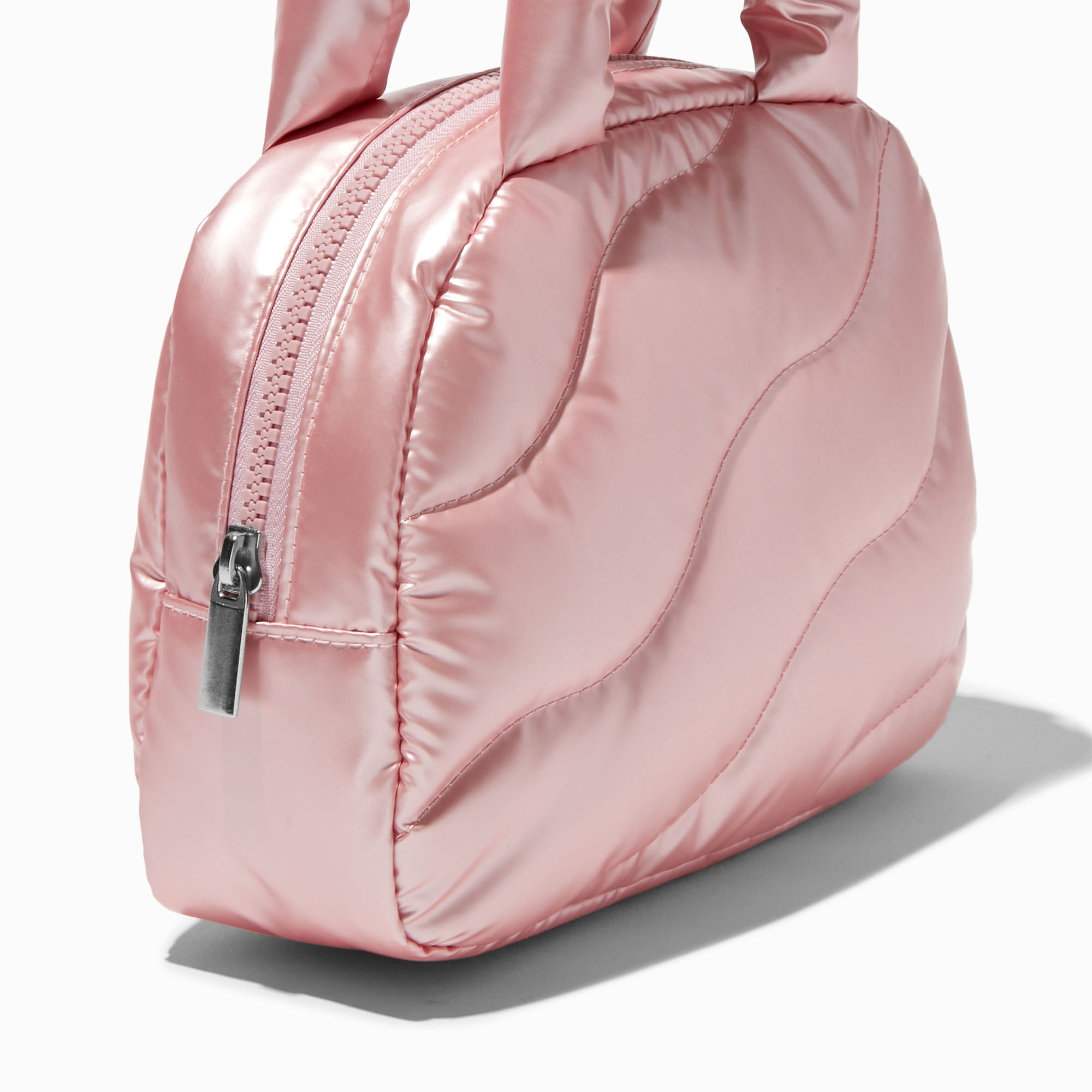 Pink Puffy Nylon Shoulder Bag,