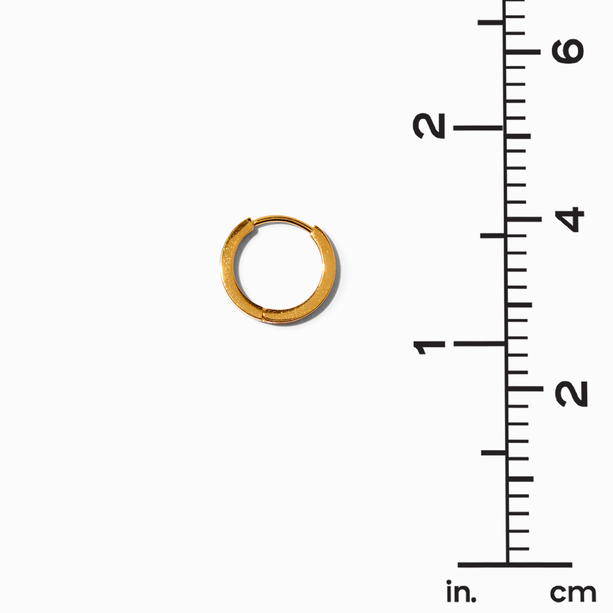 C LUXE by Claire's 18k Yellow Gold Plated Titanium 12MM Clicker Hoop Earrings,