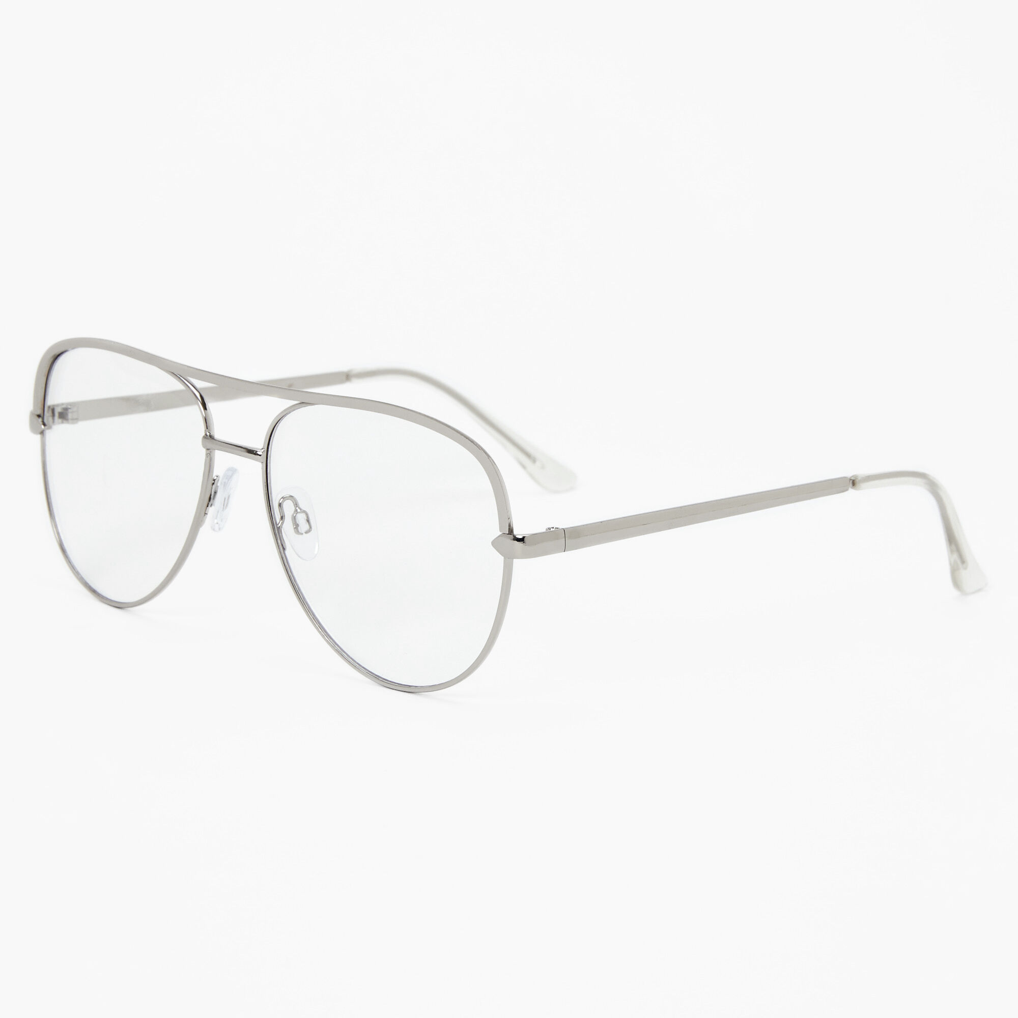 Matte Silver Aviator Clear Lens Frames Claire s US