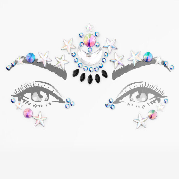 Halloween Celestial Witch Face Gem Stickers,