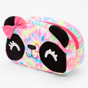 Plush Panda Tie-Dye Makeup Bag - Rainbow,