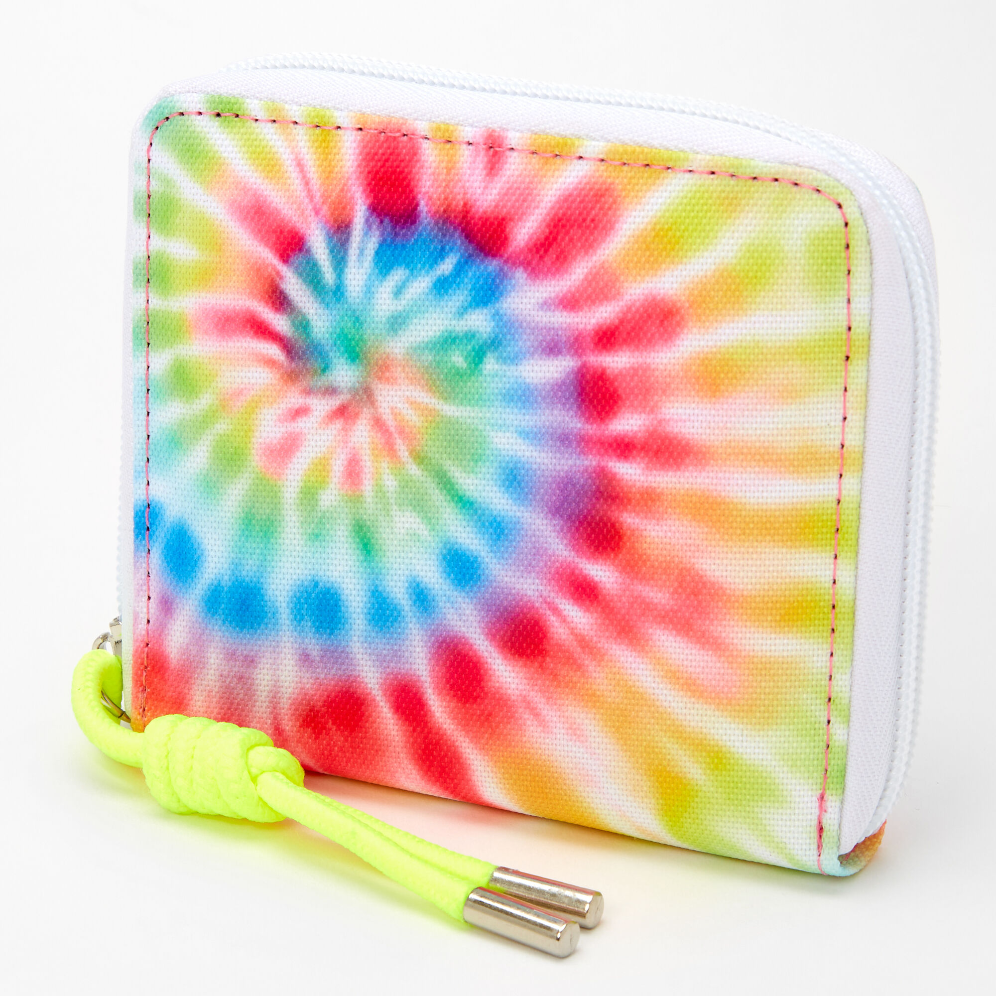 Claire's Mini porte-monnaie à zip spirale tie-dye - Fluo