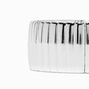Silver-tone Thick Ribbed Stretch Bracelet ,