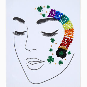 Rainbow, Pot of Gold, &amp; Shamrock Face Stickers,