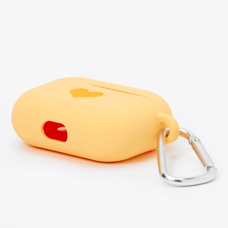 &Eacute;tui pour &eacute;couteurs en silicone jaune motif c&oelig;ur - Compatible avec les AirPods Pro&reg; de Apple,