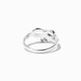 Silver-tone Bow With Crystal Midi Ring,