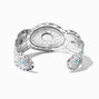 Silver-tone Turquoise Medallion Band Cuff Bracelet,