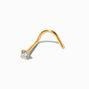 20G 18kt Gold Plated Titanium Cubic Zirconia Nose Stud,