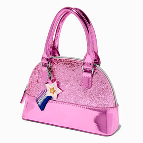 Claire&#39;s Starry Pink Glitter Shoulder Bag,