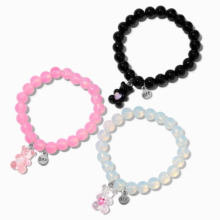 Best Friends Teddy Bear Beaded Stretch Bracelets - 3 Pack,