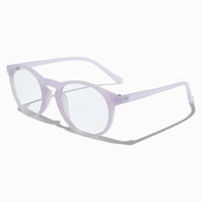 Claire&#39;s Club Matte Blue Clear Lens Oval Frames,