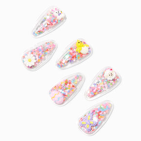 Easter Icons Shakey Confetti Snap Hair Clips - 6 Pack,