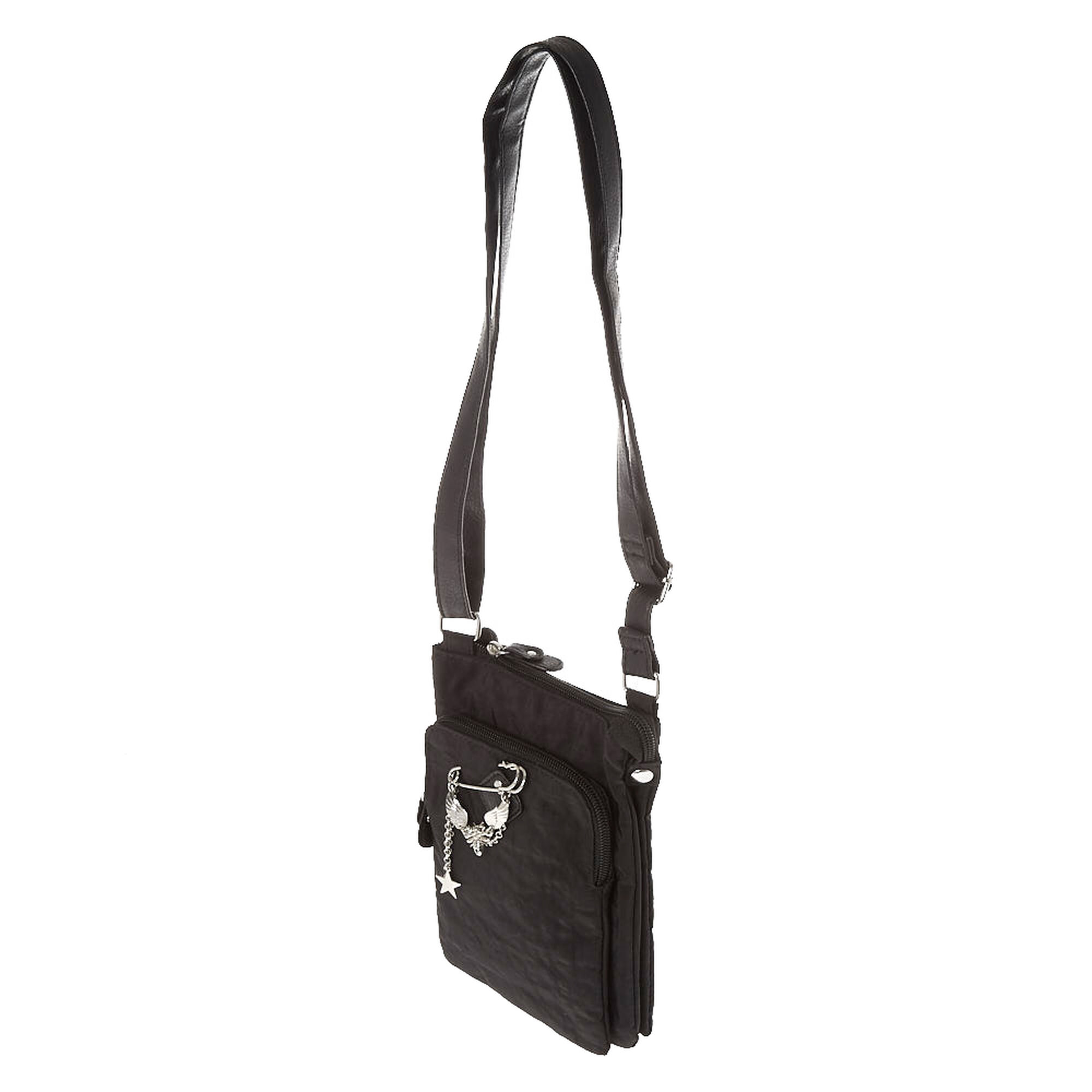 Black Crossbody Bag with Chain Accent | Claire&#39;s US
