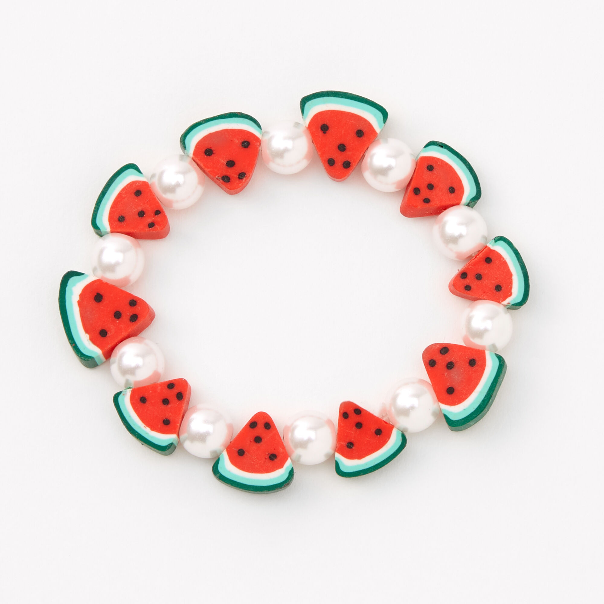 Claire's Bracelet élastique perlé tranches de pastèque