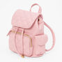 Quilted Mini Flap Backpack - Blush Pink,