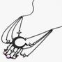 Halloween Celestial Moon Multi Strand Bib Necklace - Black,