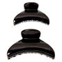 Pinces &agrave; cheveux couleur unie - Noir, lot de 2,