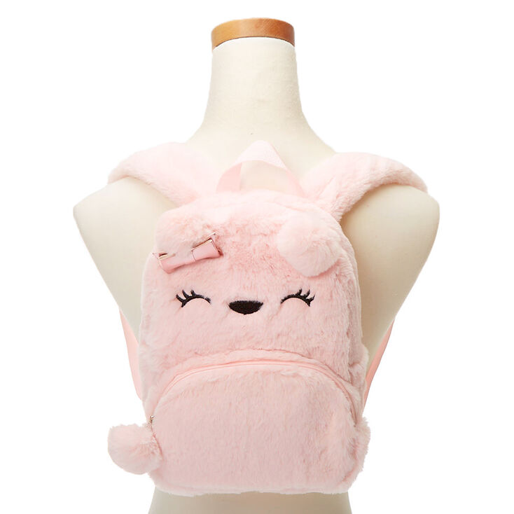 Pink Bear Furry Backpack,