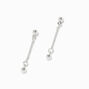 Silver-tone Ball 1&quot; Drop Earrings ,