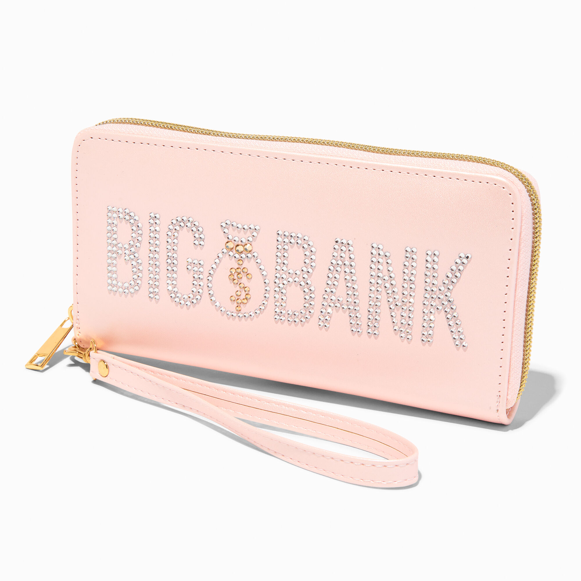 View Claires big Bank Wristlet Wallet Pink information