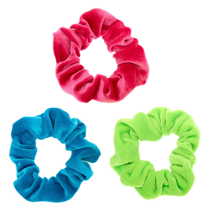 Claire&#39;s Club Small Cool Velvet Hair Scrunchies - 3 Pack,