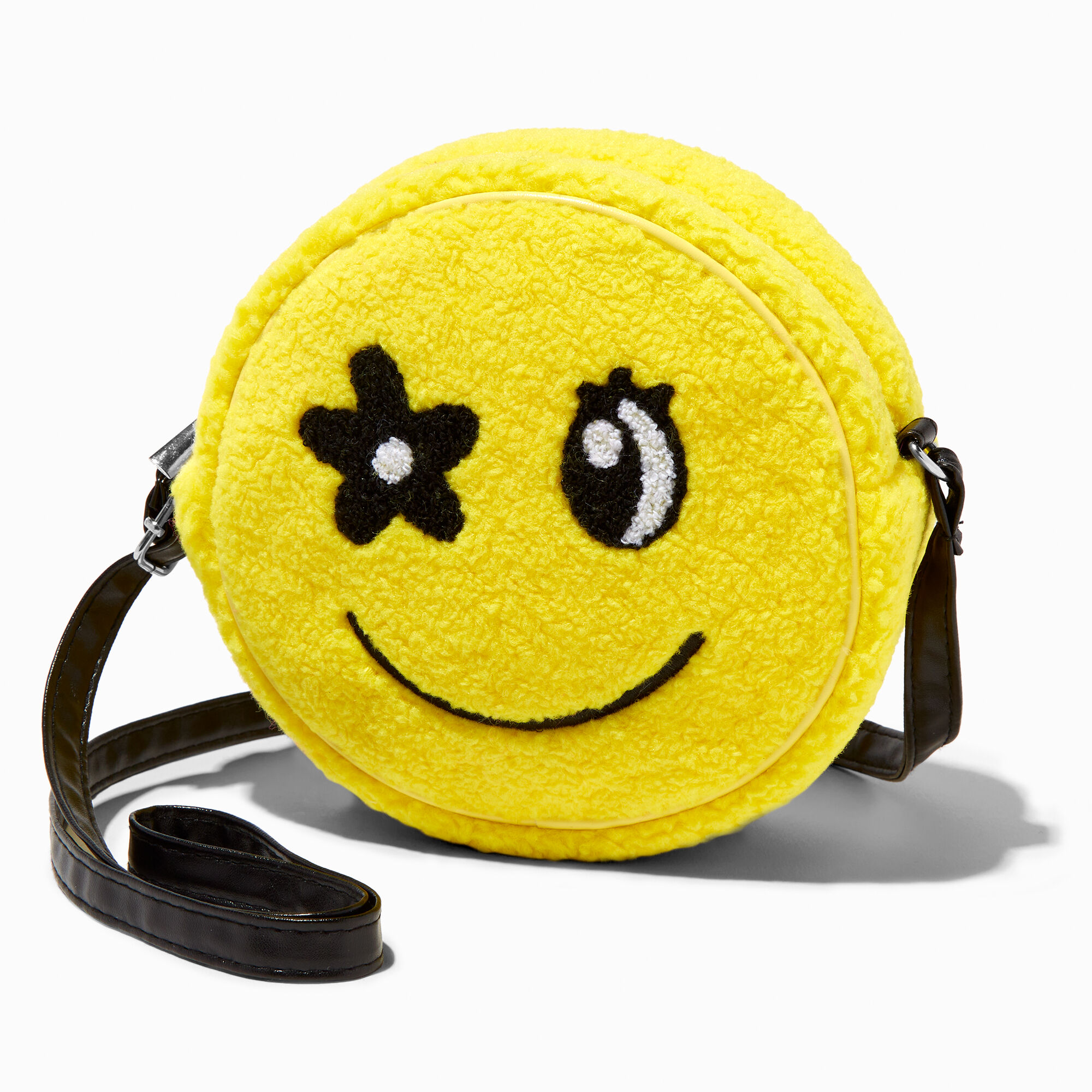 Vintage Accessory Works Smiley Face Bag Smile Yellow Embroidered Black  Round Kid | eBay