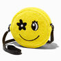 Furry Happy Face Round Crossbody Bag,