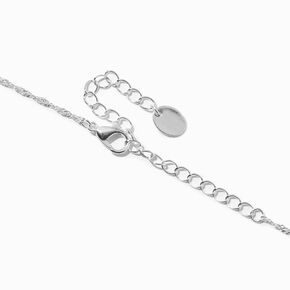 Silver-tone Large Script Initial Pendant Necklace - M,