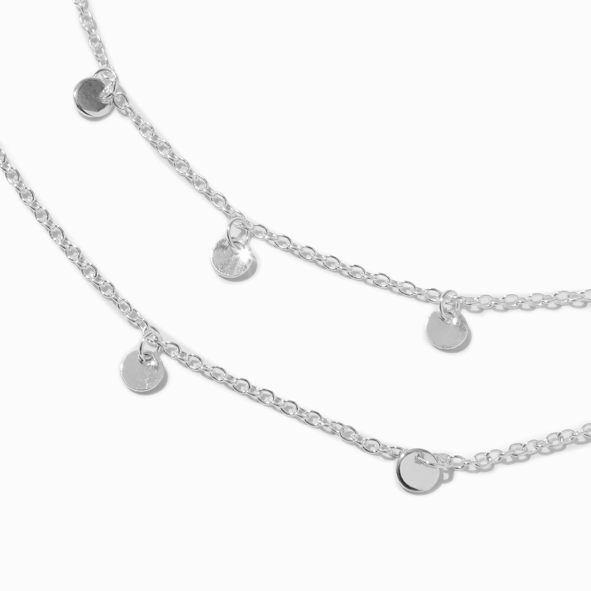View Claires Tone Confetti Disc MultiStrand Necklace Silver information