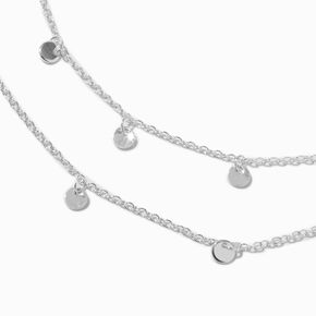 Silver-tone Confetti Disc Multi-Strand Necklace ,