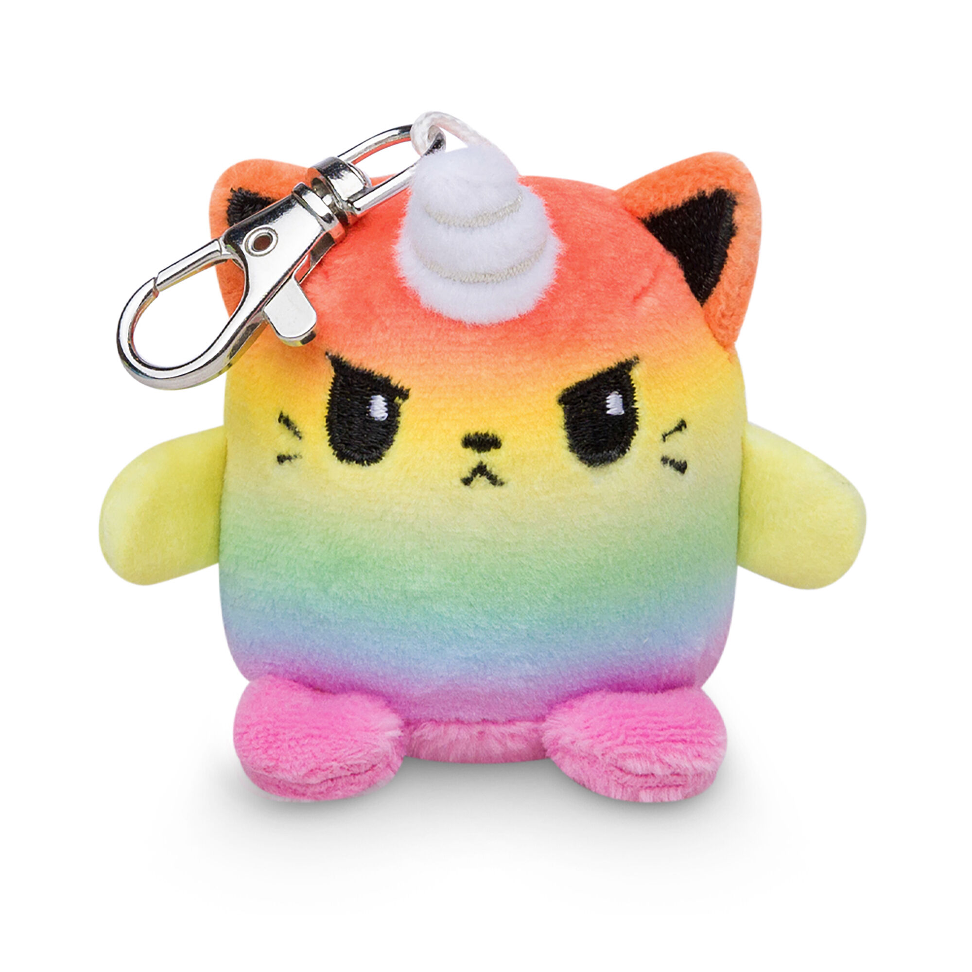 TeeTurtle™ Rainbow Kitten Plushie Charm Keychain,