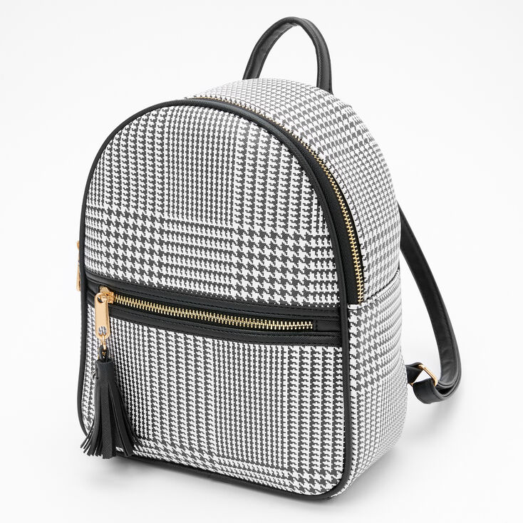 Glen Plaid Small Backpack - Black,