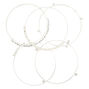 Silver Bling Bangle Bracelets - 5 Pack,