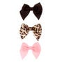 Claire&#39;s Club Leopard Print Bow Hair Clips - 3 Pack,