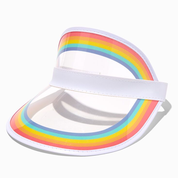 Rainbow Striped Clear Visor,