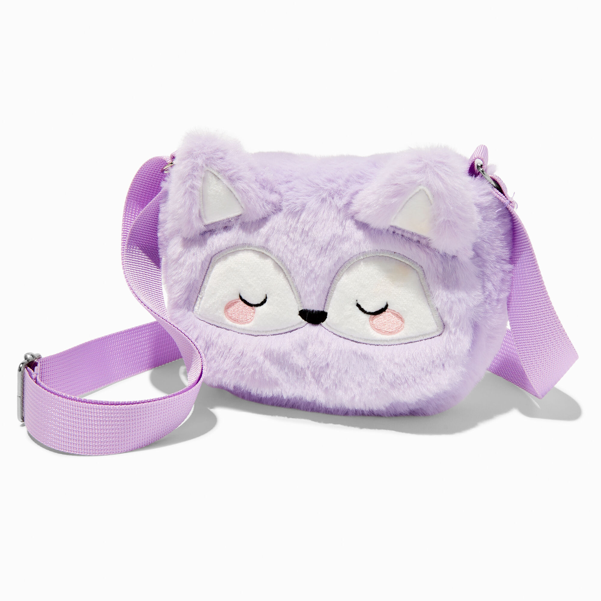 View Claires Club Furry Fox Crossbody Bag Lilac information