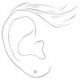 Sterling Silver Cubic Zirconia 3mm Round Basket Stud Earrings,