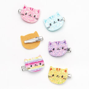 Claire&#39;s Club Glitter Cat Hair Clips - 6 Pack,